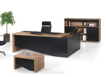 Meubles de bureau Bureau complet Angle de bureau Table de bureau Bureau Bureau 3 pièces Bois Noir