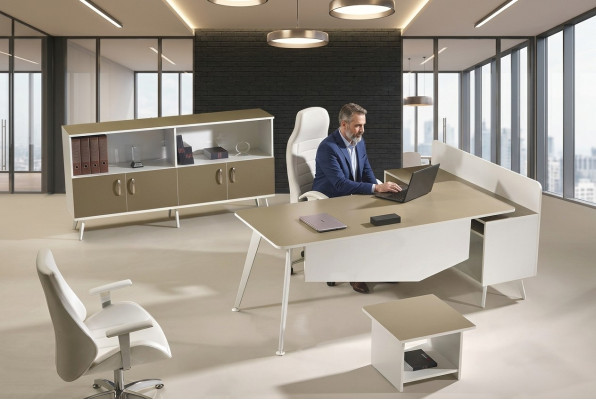 Bureau d'angle Table de bureau Mobilier de salle d'étude Blanc Ensemble complet de 3 pièces de bureau en bois