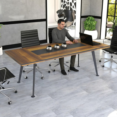 Table de conférence Tables de conférence Mobilier de conférence Grande table Bois brun