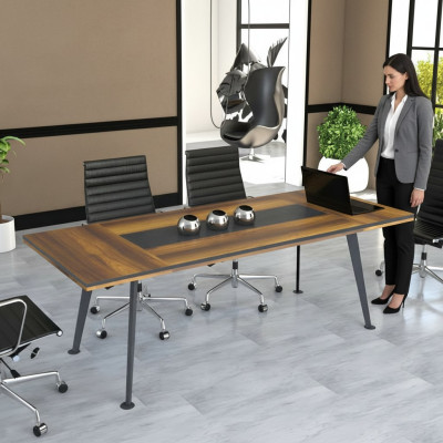 Mobilier de conférence Table de conférence Tables de réunion Grande table Bois brun