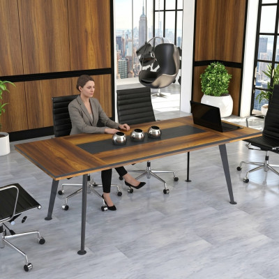 Grande table Table de conférence Tables de réunion Mobilier de conférence Bois marron