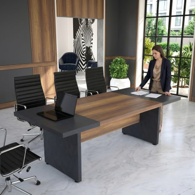 Table de conférence Tables de conférence Mobilier de conférence Grande table Bois brun