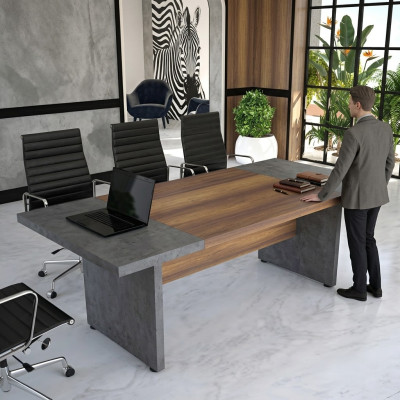 Grande table de conférence tables de réunion mobilier de conférence Bois Marron 220