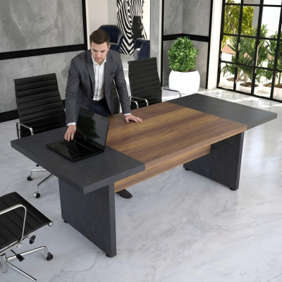 Table de conférence Tables de conférence Mobilier de conférence Grande table Bois marron