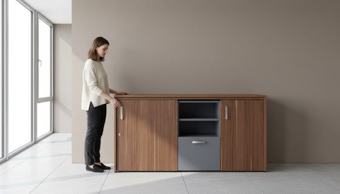 Armoire de bureau Bureau 2 en 1 Armoire fonctionnelle Table Bois Marron neuf