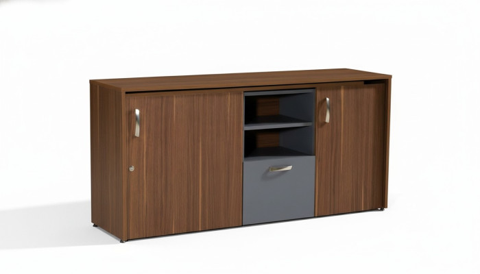 Armoire de bureau Bureau 2 en 1 Armoire fonctionnelle Table Bois Marron neuf