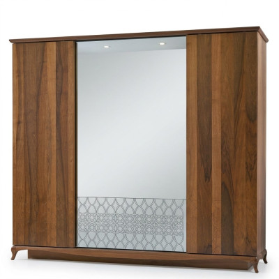 Armoire Armoire Armoire en bois Marron Miroir Armoire de chambre