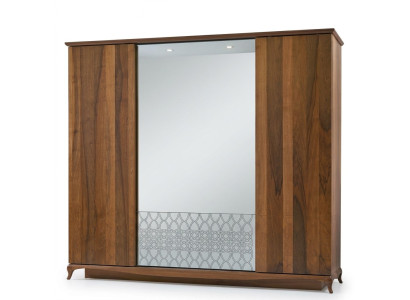 Armoire Armoire Armoire en bois Marron Miroir Armoire de chambre