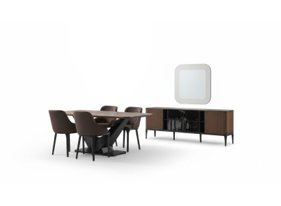 Coin repas Ensemble de salle à manger Mobilier de salle à manger Ensemble de salle à manger 9 pièces Bois Marron Table