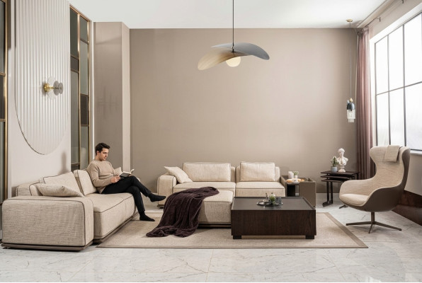 Ensemble de canapés canapé trois places canapé en tissu beige canapés rembourrés ensemble fauteuil
