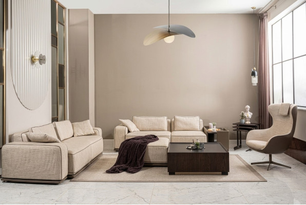 Ensemble de canapés canapé trois places canapé en tissu beige canapés rembourrés ensemble fauteuil