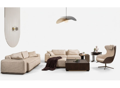 Ensemble de canapés canapé trois places canapé en tissu beige canapés rembourrés ensemble fauteuil