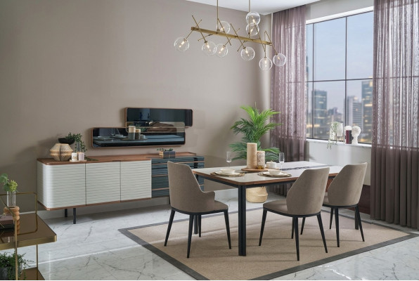 Salle à manger Ensemble de salle à manger Mobilier de salle à manger Ensemble de coin repas 7 pièces Bois Blanc