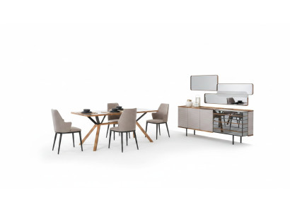 Suite salle à manger Ensemble salle à manger Mobilier de salle à manger 7 pièces Bois Beige