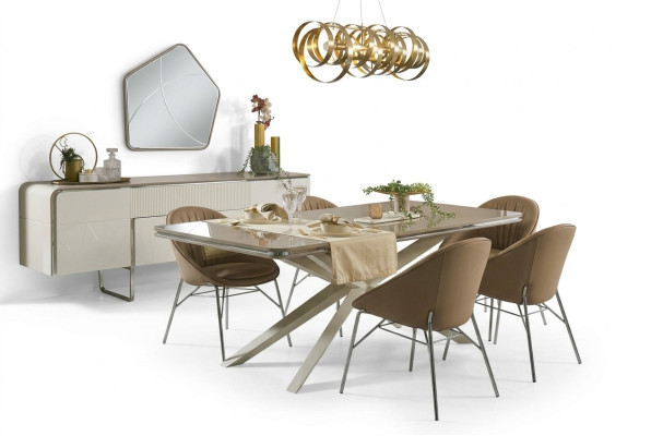 Ensemble de salle à manger Mobilier de salle à manger en bois Table à manger Coin repas Beige Salle à manger 9 pièces