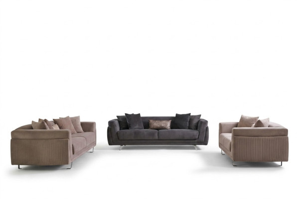 Ensemble de canapés complet, canapé en tissu, canapés rembourrés, ensemble beige de 4 pièces