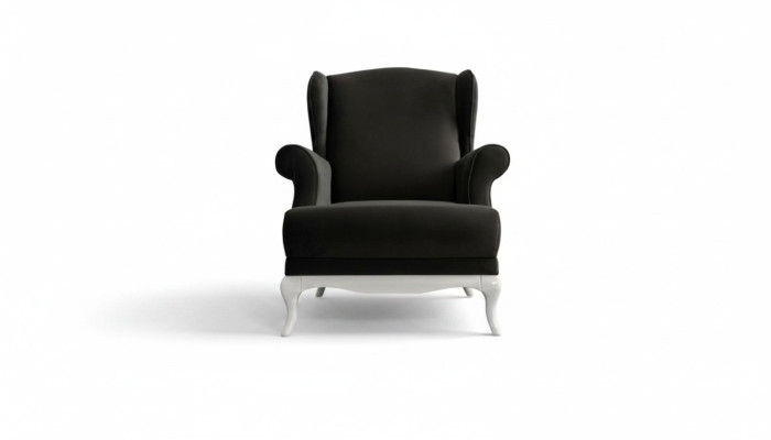 Fauteuil une place Tissu Salon Classique Noir Rembourrage Une place