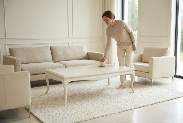 Table basse Table de salon Blanc Bois Table basse Table de salon