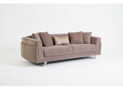 Canapé en tissu design trois places Canapé 3 places beige en tissu upholstéré