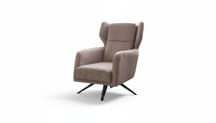 Fauteuil de luxe une place en tissu beige pour le salon, design.