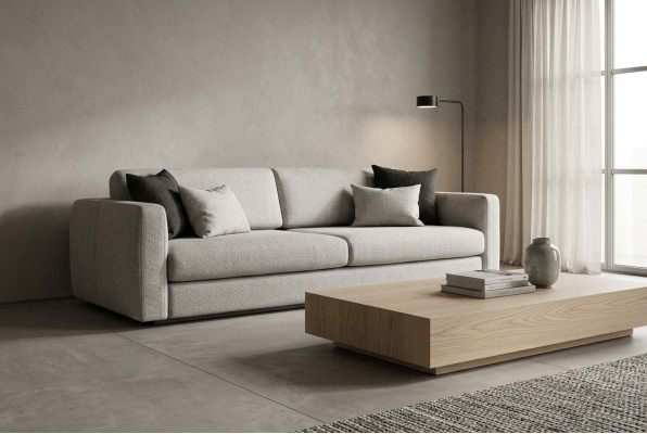 Canapé Canapé rembourré Canapé 3 places Canapé 3 places Gris Tissu Canapé en tissu Design