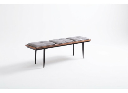 Tabouret Banquette Siège Rembourrage Banc Salle à manger Assise Tissu Marron Design