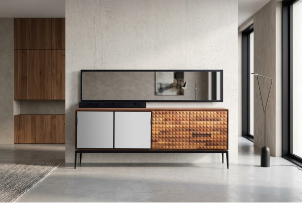 Bahut Buffet avec miroir Commode Armoire Bois Marron Salle à manger