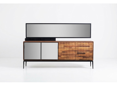 Bahut Buffet avec miroir Commode Armoire Bois Marron Salle à manger