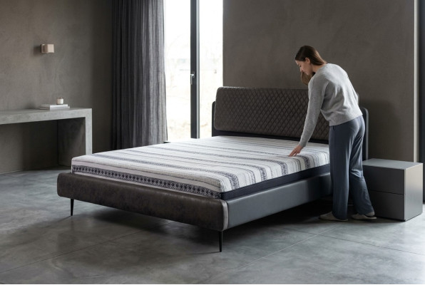 Lit double Lit 160 cm Cadre de lit Gris Lits en tissu modernes Lieu de sommeil