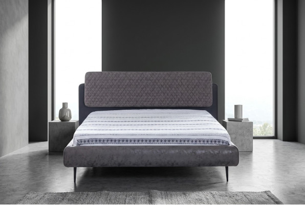 Lit double Lit 160 cm Cadre de lit Gris Lits en tissu modernes Lieu de sommeil
