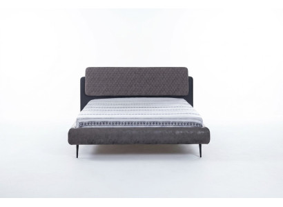 Lit double Lit 160 cm Cadre de lit Gris Lits en tissu modernes Lieu de sommeil