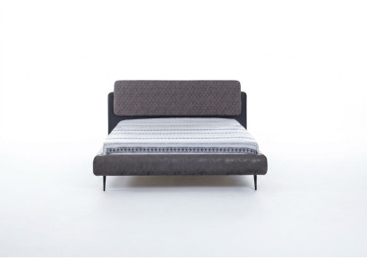 Cadre de lit Lit double Lits Lit 180 cm Gris Tissu Moderne Espace de couchage