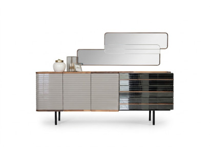 Buffet blanc Buffet avec miroir Commode Armoire en bois Salle à manger