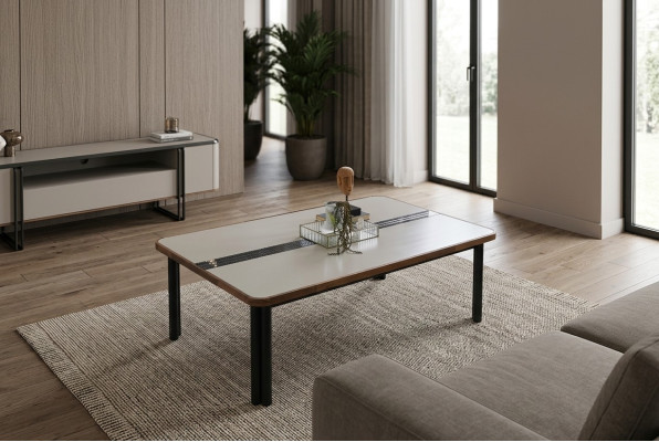 Table basse Table de salon Blanc Bois Table basse Table de salon