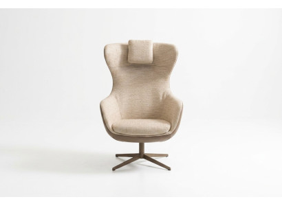 Fauteuil aile Fauteuil cocktail Fauteuil une place en tissu beige Moderne