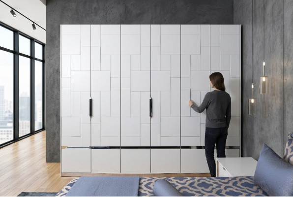 Armoire Armoire blanche Chambre Armoire en bois Meuble moderne