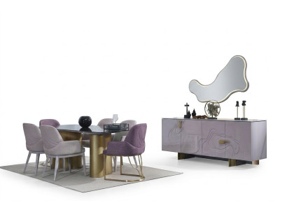 Coin repas Mobilier de salle à manger Ensemble de salle à manger Table à manger Ensemble Salle à manger 9 pièces Bois de Rosa