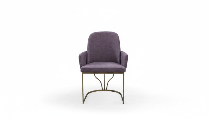 Chaise de cuisine Chaise de salle à manger Fauteuil inclinable Moderne Métal Tissu Violet