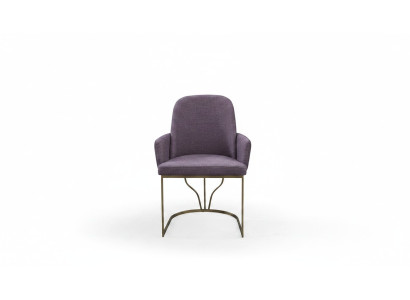 Chaise de cuisine Chaise de salle à manger Fauteuil inclinable Moderne Métal Tissu Violet