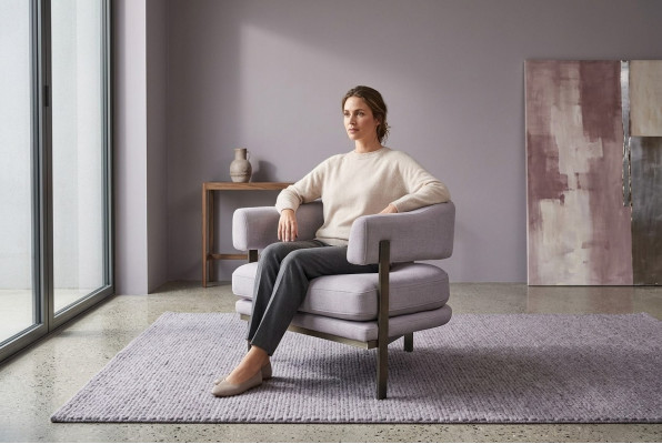 Fauteuil une place Tissu Salon Moderne Gris Rembourrage Assise