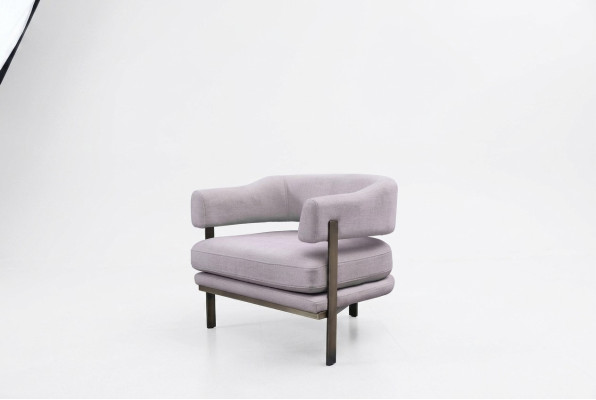 Fauteuil une place Tissu Salon Moderne Gris Rembourrage Assise