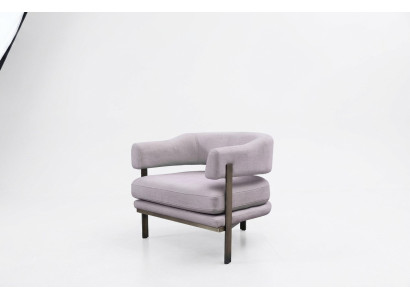 Fauteuil une place Tissu Salon Moderne Gris Rembourrage Assise