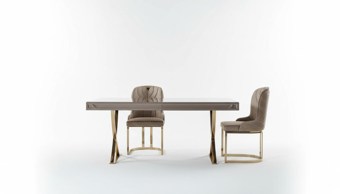 Table à manger Set de table Salle à manger Bois Marron Ensemble 7 pièces Chaises Luxe