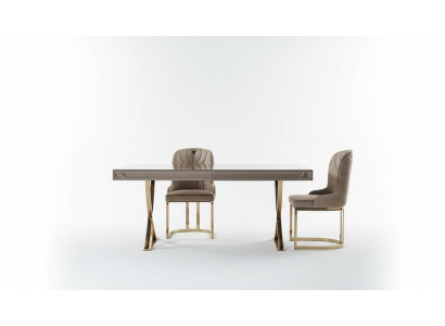 Table à manger Set de table Salle à manger Bois Marron Ensemble 7 pièces Chaises Luxe