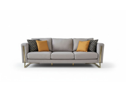 Canapé 3 places en tissu gris, canapé en tissu, canapé rembourré moderne