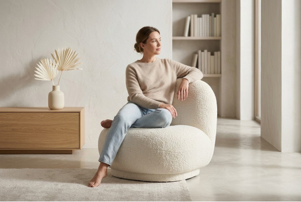 Fauteuil Fauteuil Cocktail Moderne Blanc Tissu Rembourrage Place Assise Simple