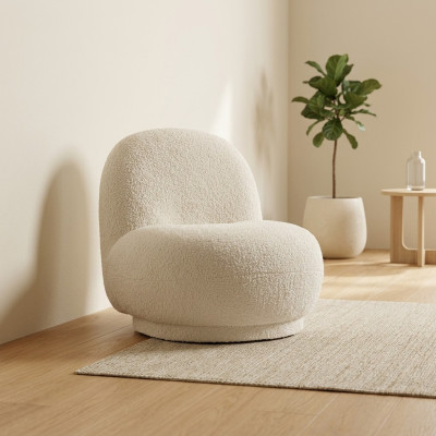 Fauteuil Fauteuil Cocktail Moderne Blanc Tissu Rembourrage Place Assise Simple