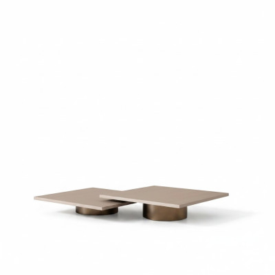 Groupe tables Table basse Table basse Table d'appoint Bois Ensemble Beige 2 pièces