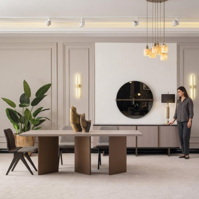 Salle à manger Ensemble de salle à manger Mobilier de salle à manger Table à manger Coin repas 9 pièces Bois Beige