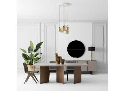 Salle à manger Ensemble de salle à manger Mobilier de salle à manger Table à manger Coin repas 9 pièces Bois Beige